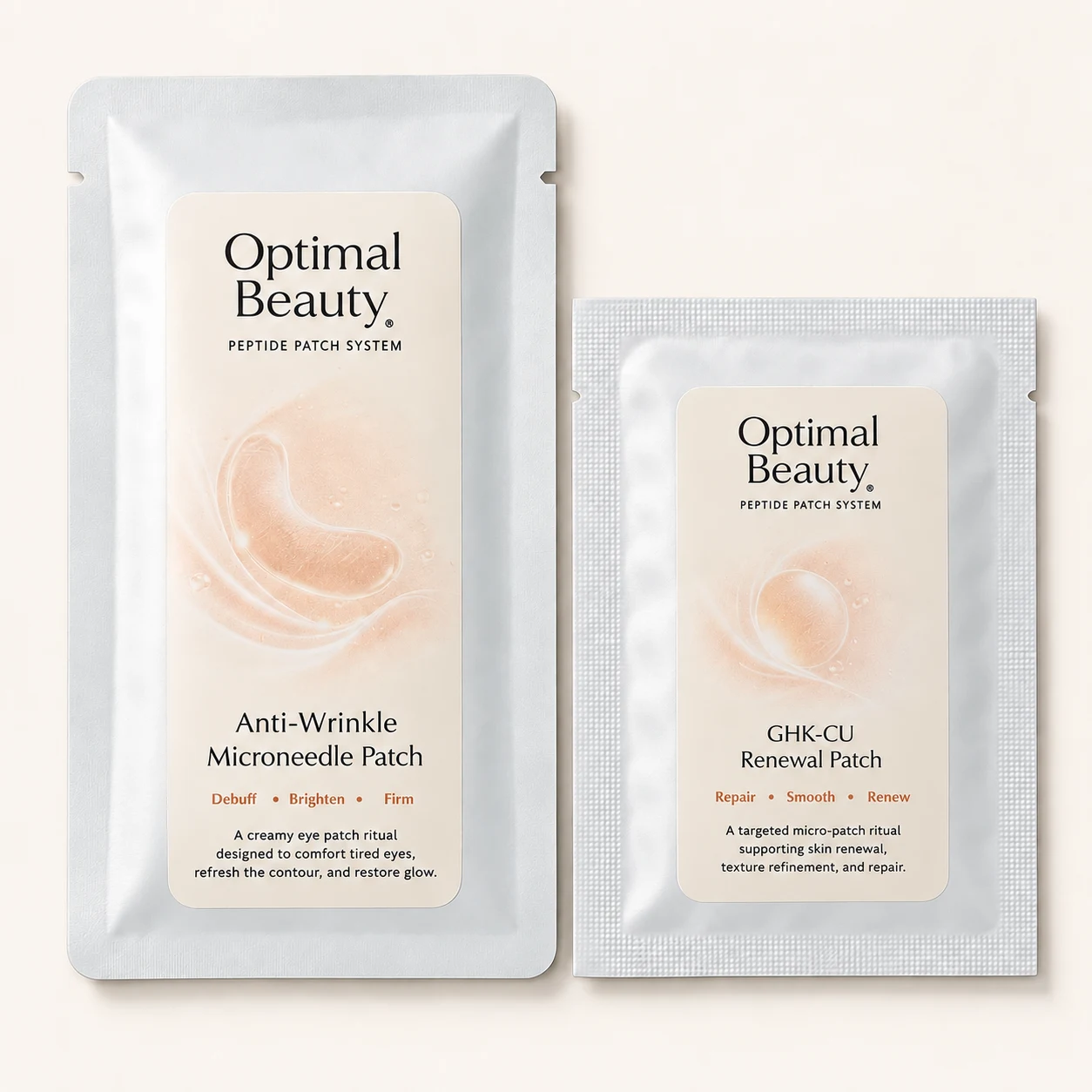 The Two-Step Peptide Delivery System: the prep patch and the GHK-Cu gel patch shown together